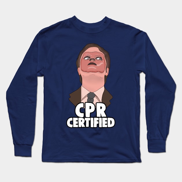 The Office Memes: Dwight CPR Certified Long Sleeve T-Shirt by Barnyardy